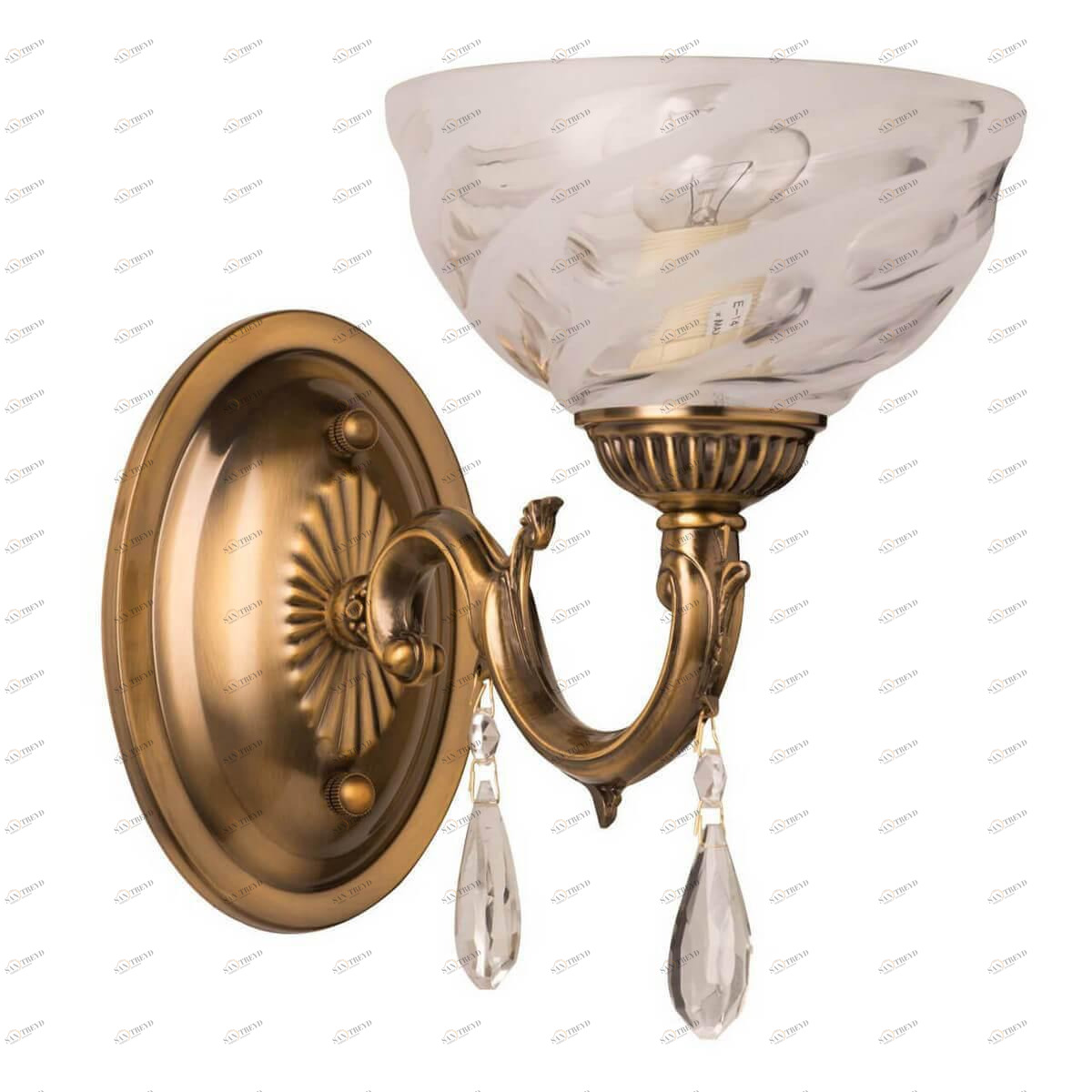 Бра со стеклянным плафоном бронза "Аманда" 481020901 MW-LIGHT АМАНДА 00-3927778 Белый;бронза