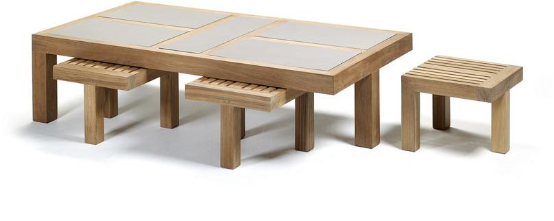 Royal Botania Низкий квадратный садовый столик из тика Nara sun-id-1366223 - Вид №4