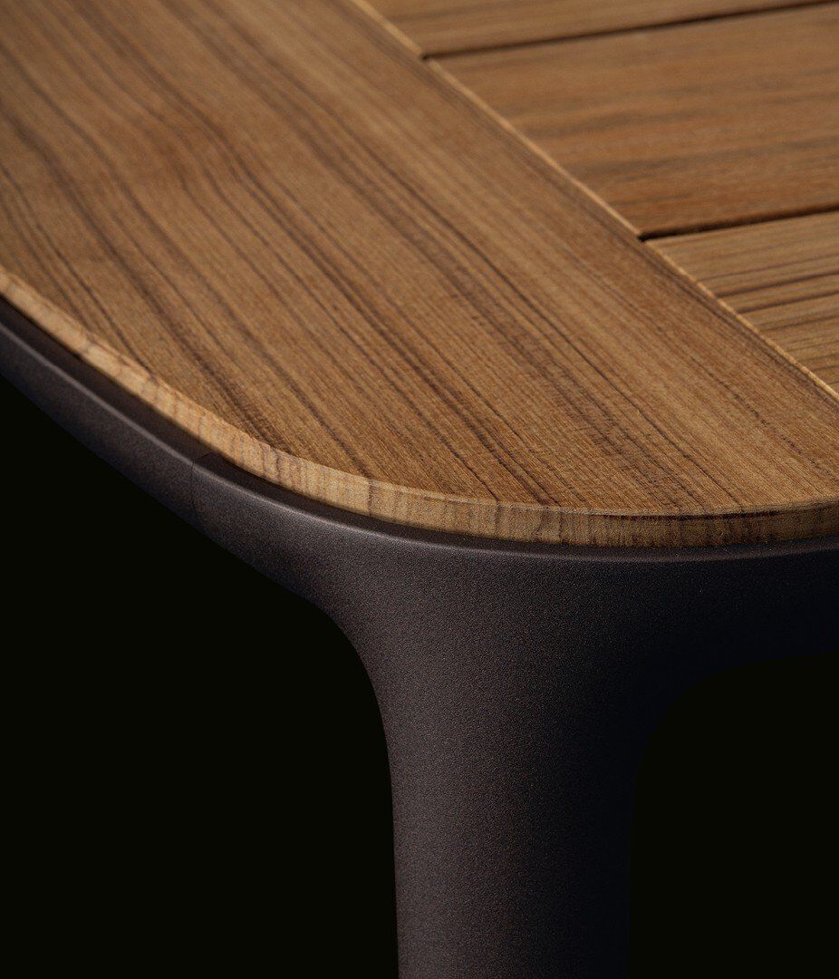 Садовый стол с тиковым или керамогранитным верхом с литым стеклом Poliform Генри ARCH-00035869 - Вид №4