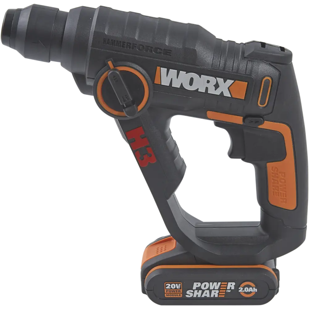 WORX WX390.1 — компактный аккумуляторный перфоратор 3-в-1 с системой PowerShare 82342465 STLM-0024931 - Вид №1