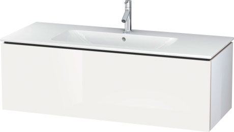 LC614308989 Тумбочка подвесная L-Cube #LC6143 1220 x 481 мм Фланелево-серый глянцевый лак Duravit - Вид №3