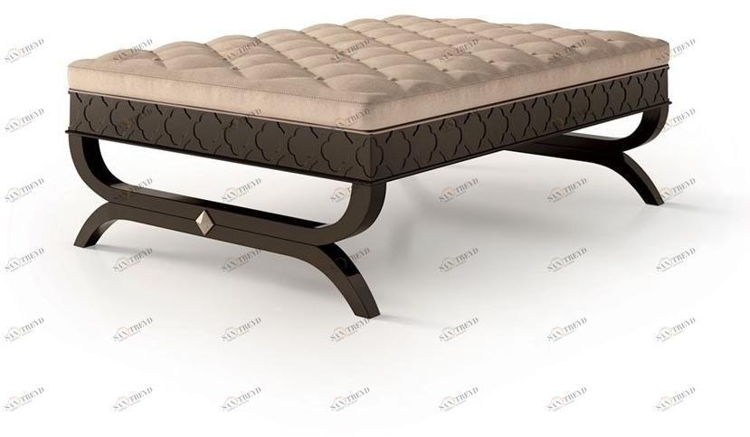 Carpanese Home Стеганая скамья, обитая тканью, на деревянной основе Heritage 6340