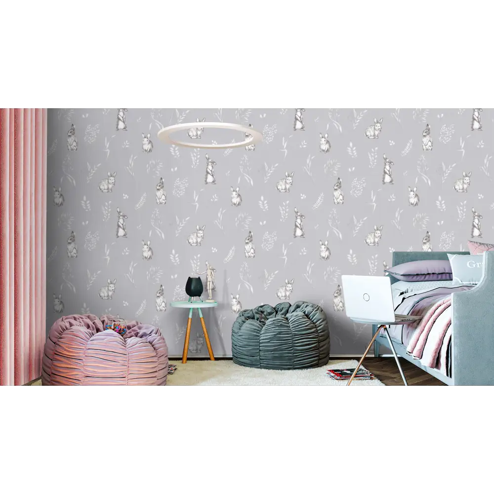 Обои флизелиновые Vog Collection Funny Bunny серые 1.06 м 72059-41 STLM-2164188 - Вид №2