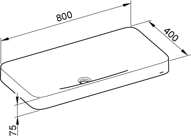 31580317500 Керамический встраиваемый умывальник KEUCO Edition 400 - Вид №3