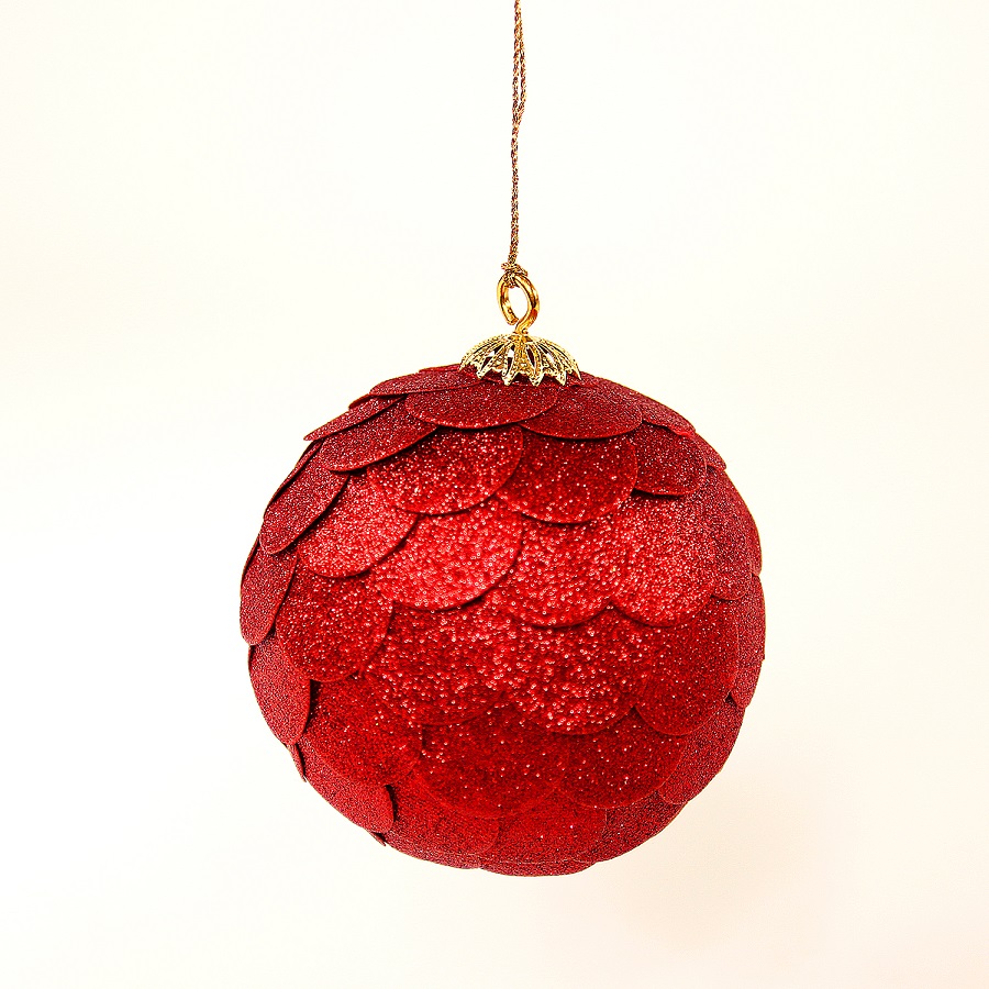 en_ny0071 Шар новогодний декоративный paper ball, красный EnjoyMe 