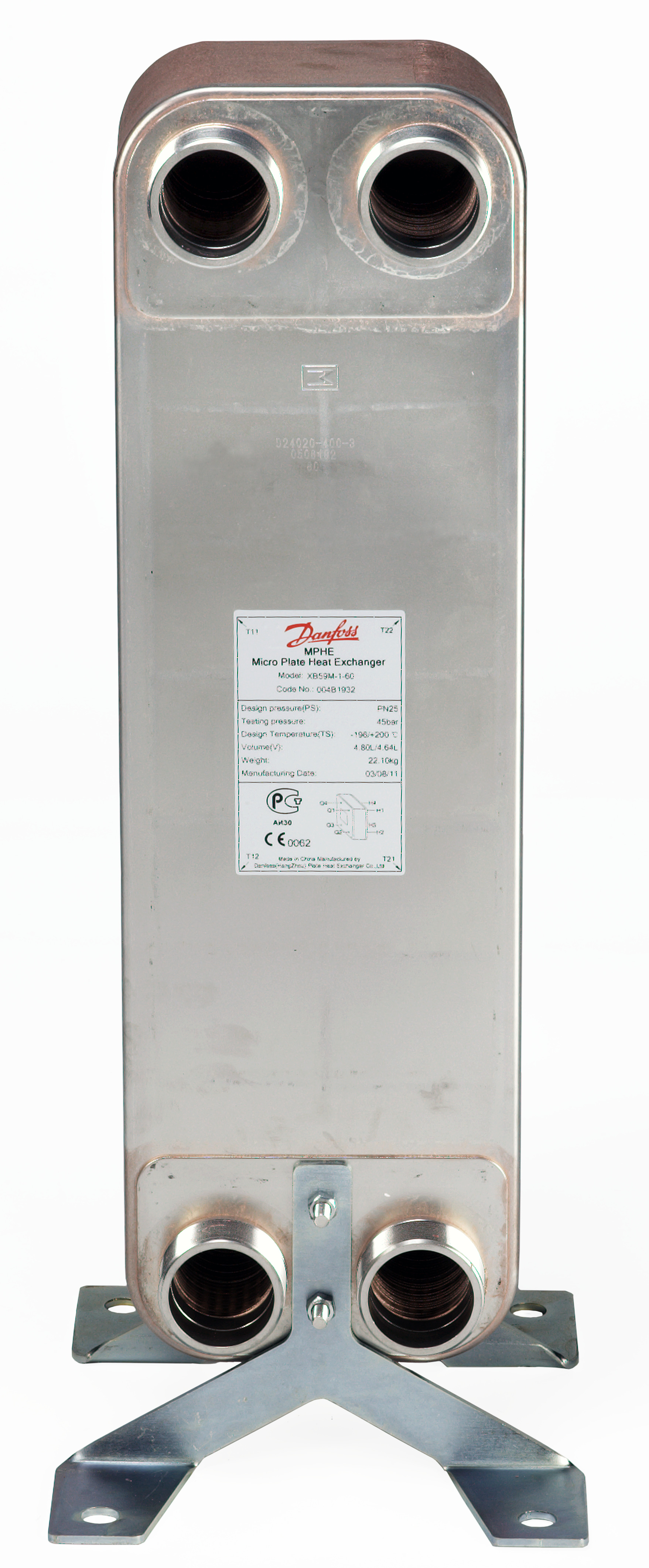 Danfoss Паяный пластинчатый теплообменник серии XB59M XB 59M-1-180 Паяный ТО 004B1942  - Вид №45