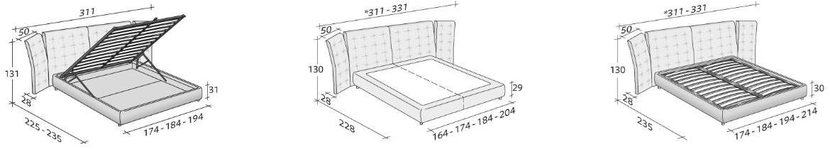 Flou Двуспальная кровать с высоким изголовьем Angle sun-id-1504196 - Вид №2