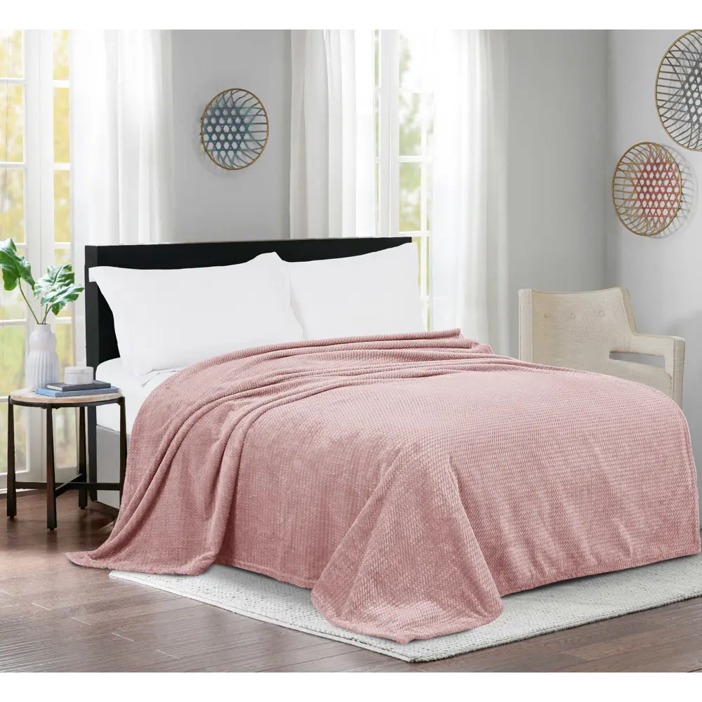 Плед Ryazan 140x200 см искусственный мех цвет розовый 89337291 STLM-2149915 СТОЛИЦА ТЕКСТИЛЯ  - Вид №3