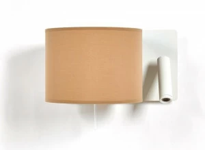 luxcambra Настенный светильник из металла и ткани с лампой для чтения