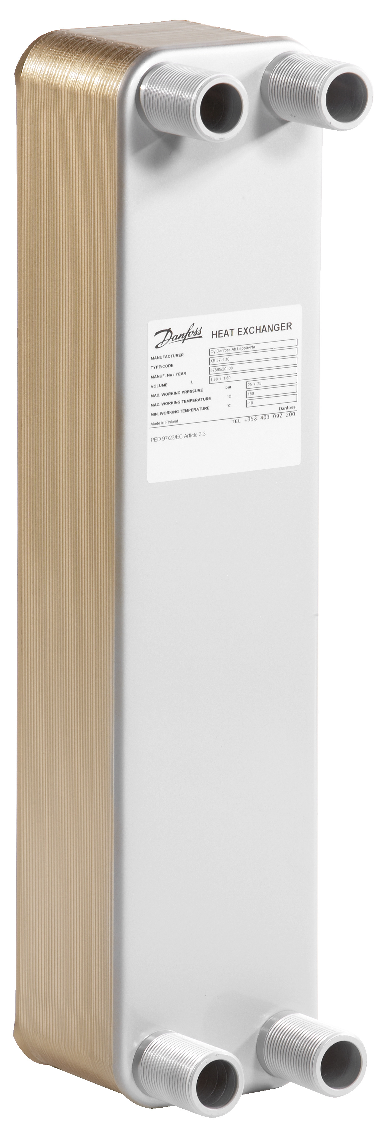 Danfoss Паяный пластинчатый теплообменник серии XB37 XB 37H-1 36 PN25 Паяный ТО 004H7305  - Вид №7