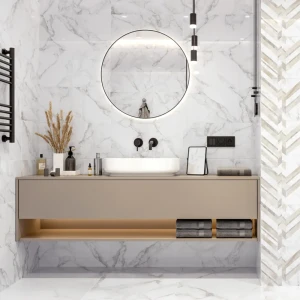Плитка настенная Marmo Bianco 30х60 см 1.44 м² цвет белый 82794800 STLM-2114728