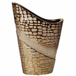 Ваза керамическая золотая 19,5х8,8х28 GARDA DECOR - 048564 Золото;коричневый