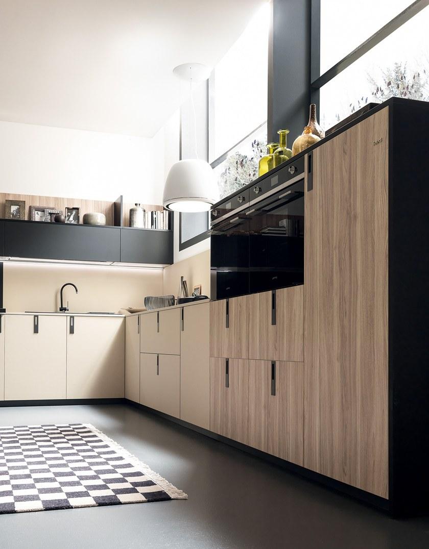 Febal Casa Линейная встроенная кухня из fenix-ntm® sun-id-1363176 - Вид №8