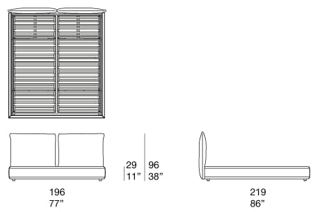 Двуспальная кровать из ткани с мягким изголовьем Paola Lenti ELISIO ARCH-00048639 - Вид №2