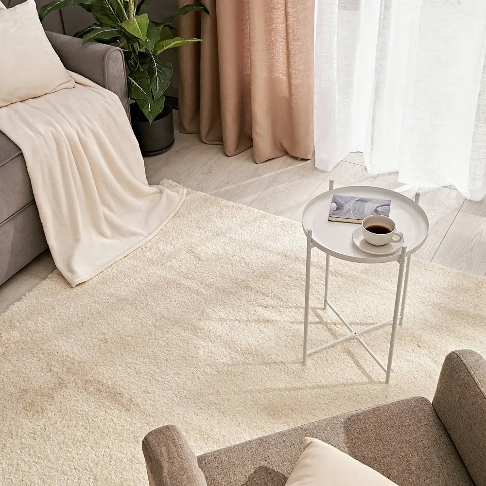 KREAFORTA Shaggy Bosfor - кремовый ковер с длинным ворсом для уютного интерьера 89394313 STLM-1572633 - Вид №5