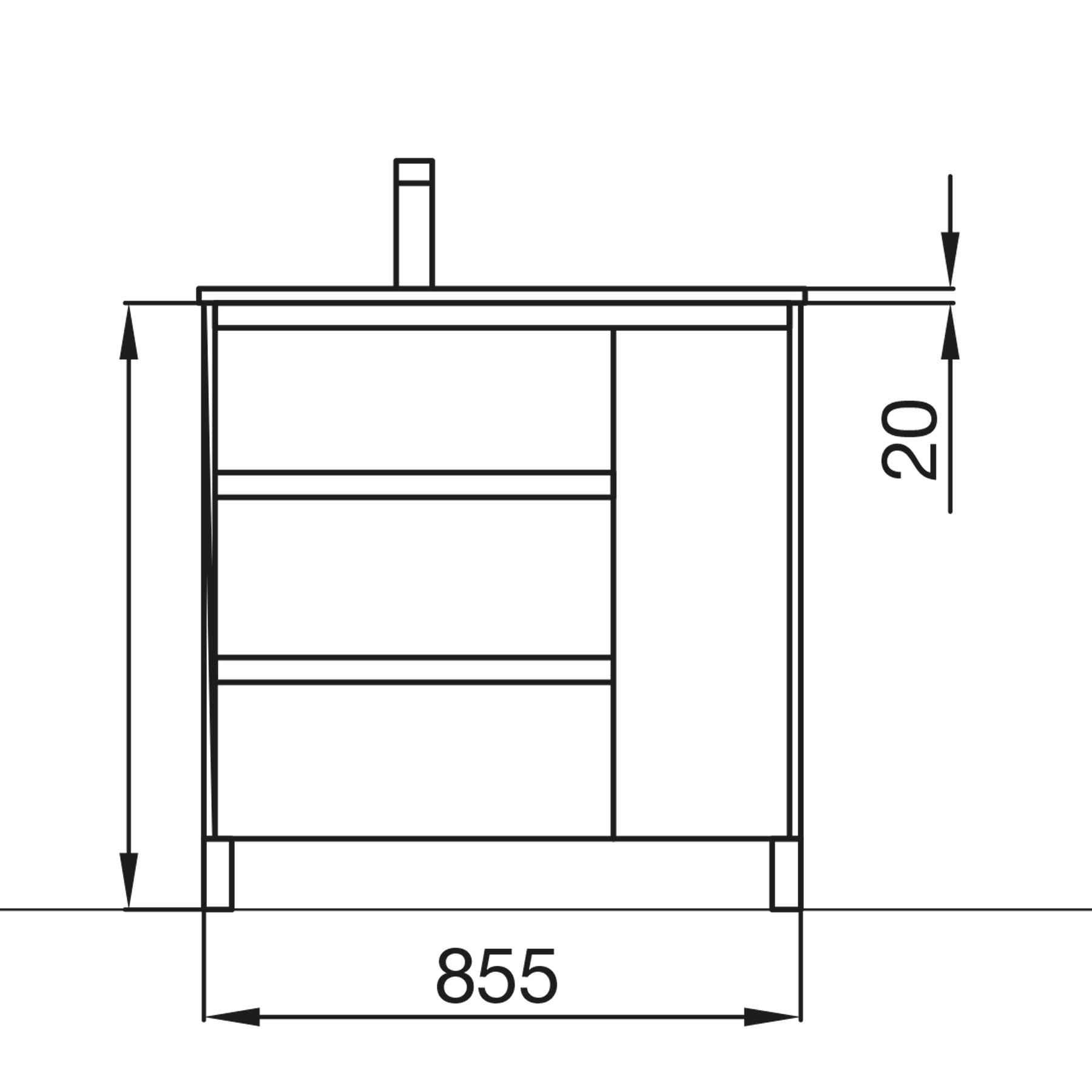 85124 SALGAR Мебель под умывальник ARENYS 855 OAK CALEDONIA + Basin Дуб Каледония - Вид №2