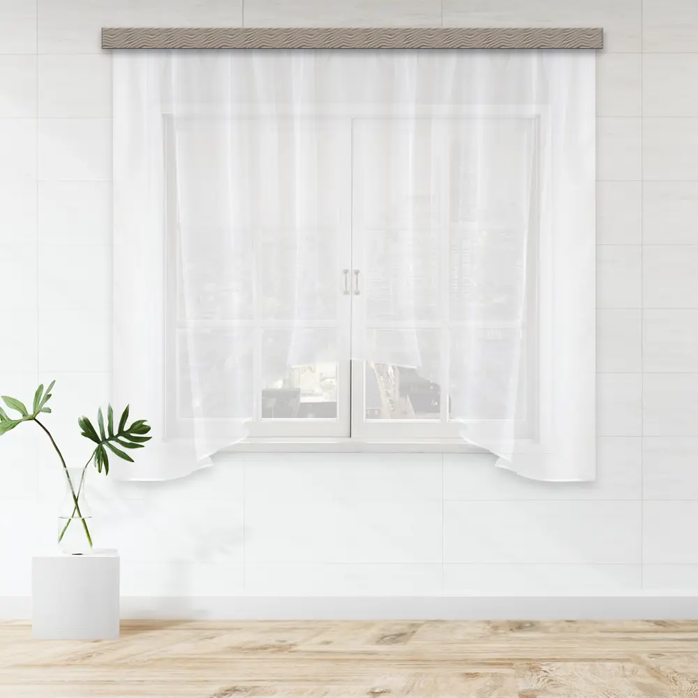 Штора на ленте для кухни "Арка" 285x160 см цвет белый Santreyd STLM-2103018 - Вид №5