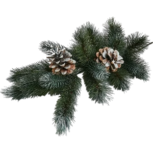 Новогоднее украшение Ветка с шишками заснеженная В260-8 60x39 см цвет зеленый