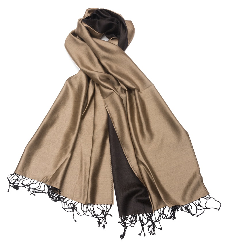 PARATI3 Шарф Parati 3 золотисто-черный 50/180 шелк жаккард AM PARIS Santreyd 