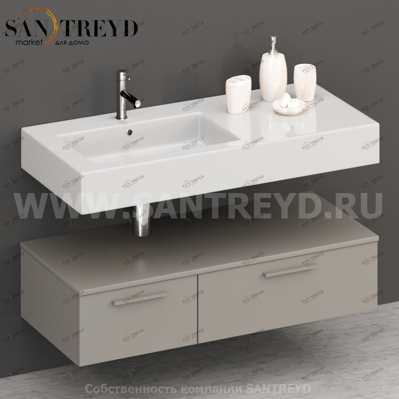 T11552GH2 Столешницы для использования в сочетании с тумбами и открытыми тумбами 115 см серая Globo ARREDO WOOD Италия Ceramica Globo