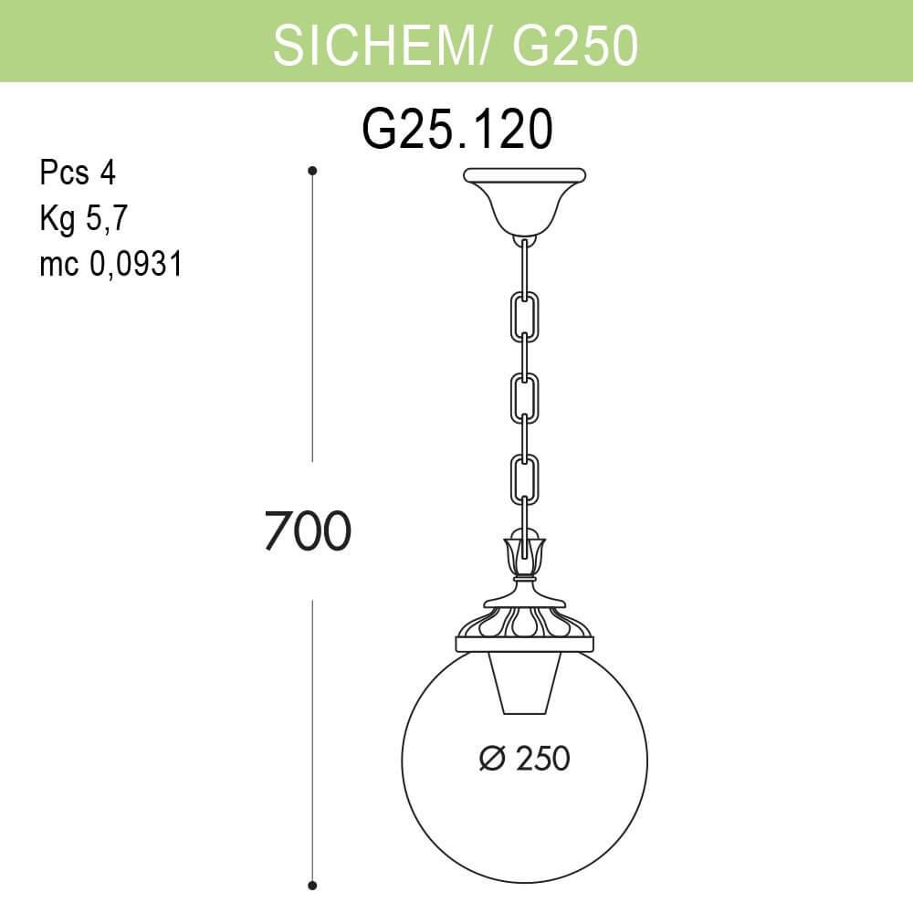Уличный подвесной светильник Fumagalli Sichem/G250 G25.120.000.WZE27 FUMAGALLI SICHEM, G250 273210 Белый  - Вид №1