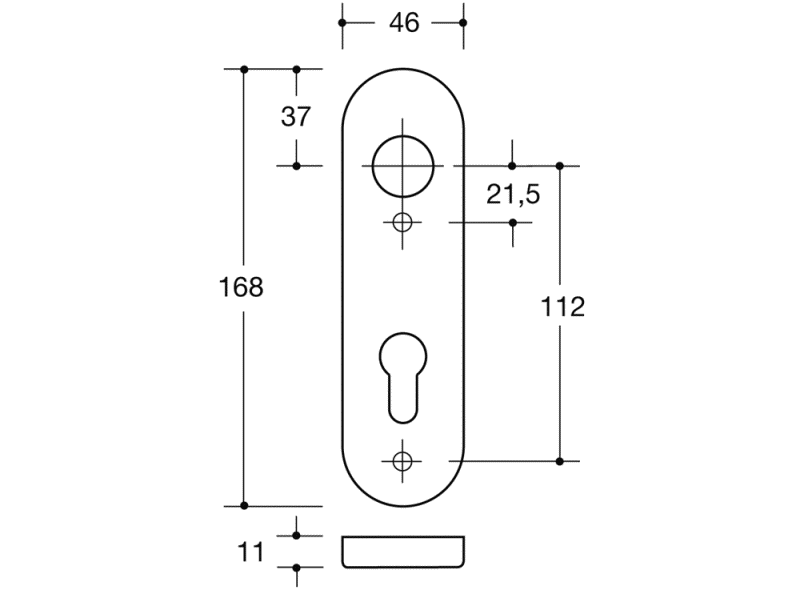 230.23PBR короткая пластина (р-техник) HEWI Komponenten | Ersatzteile  - Вид №1