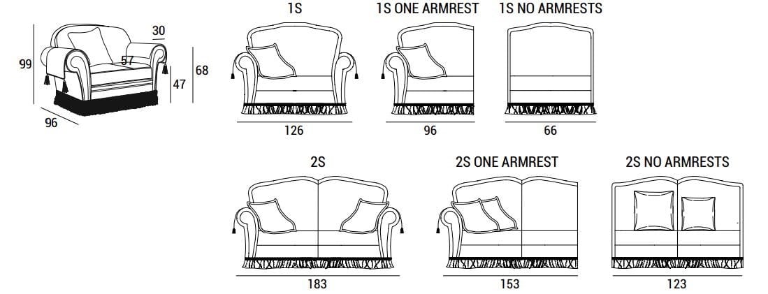 Съемный угловой диван из ткани Domingo Salotti ARCH-00125564 - Вид №2