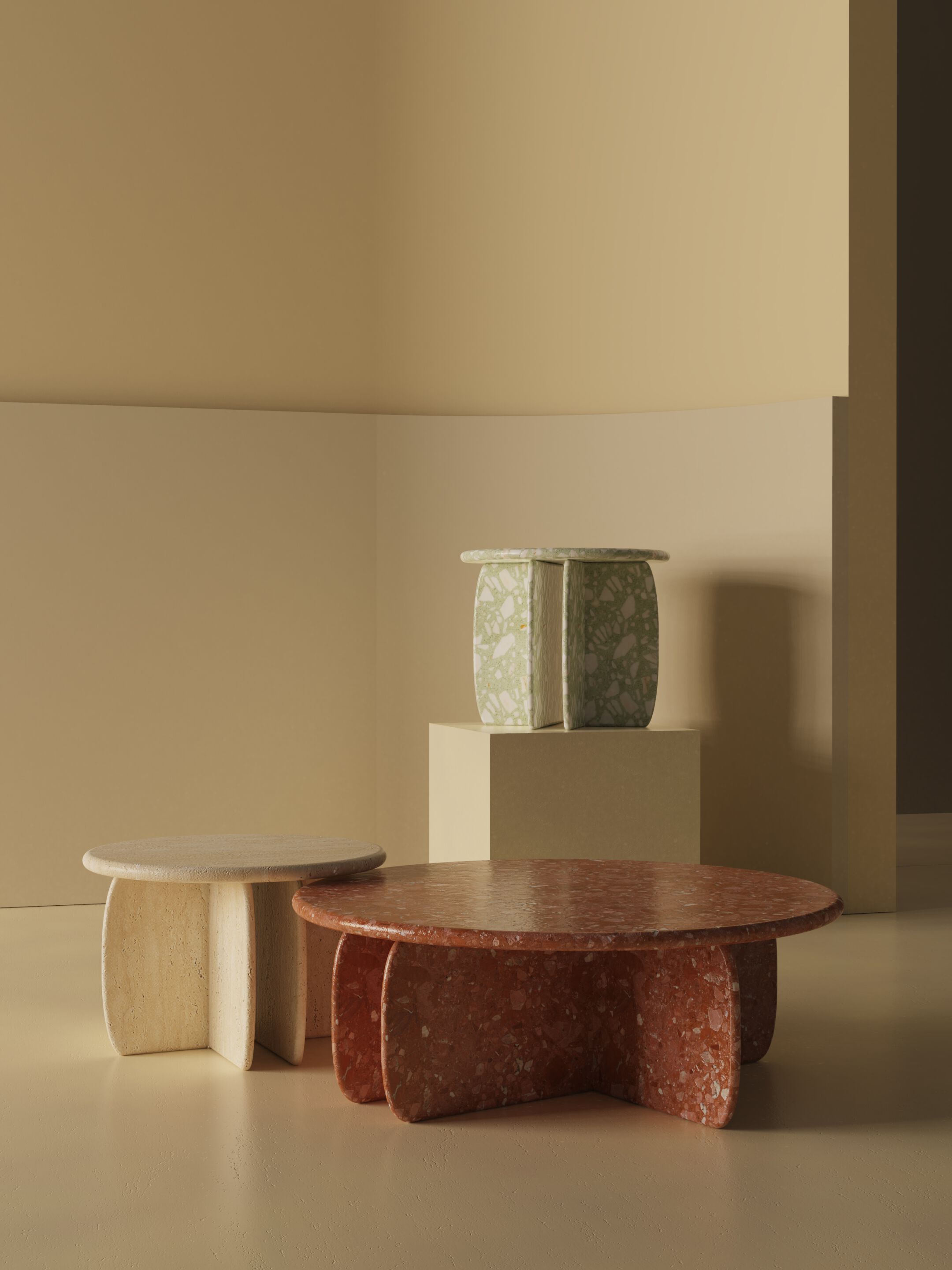 Круглый журнальный столик из венецианской терраццо Mambo Unlimited Ideas кактус ARCH-00063021 - Вид №2