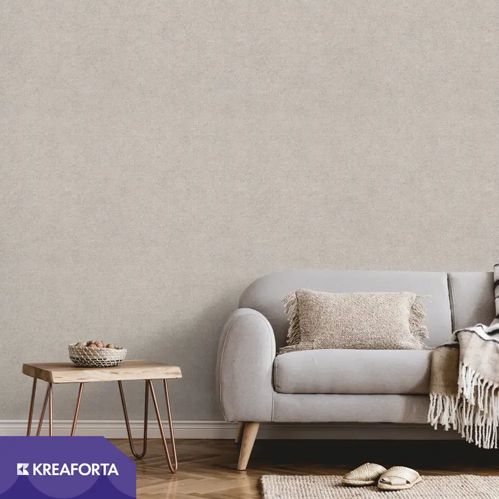 Обои флизелиновые KREAFORTA Linen темно-бежевые 1.06 м 77022-28 STLM-2124882 - Вид №2