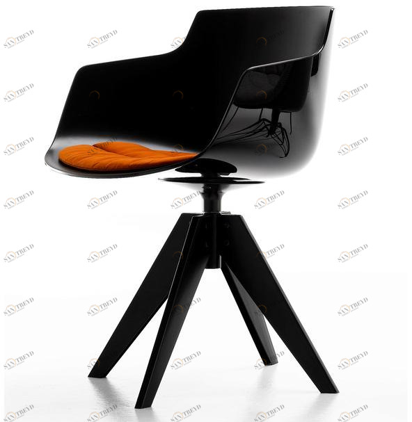 MDF Italia Вращающийся стул на жердочке из поликарбоната с подлокотниками Flow sun-id-1363144