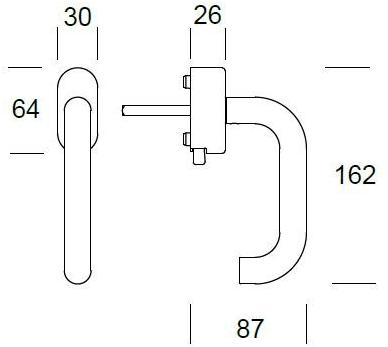 Reguitti Оконная ручка dk из нержавеющей стали на розетке Stoccolma Al15dk07550 - Вид №1