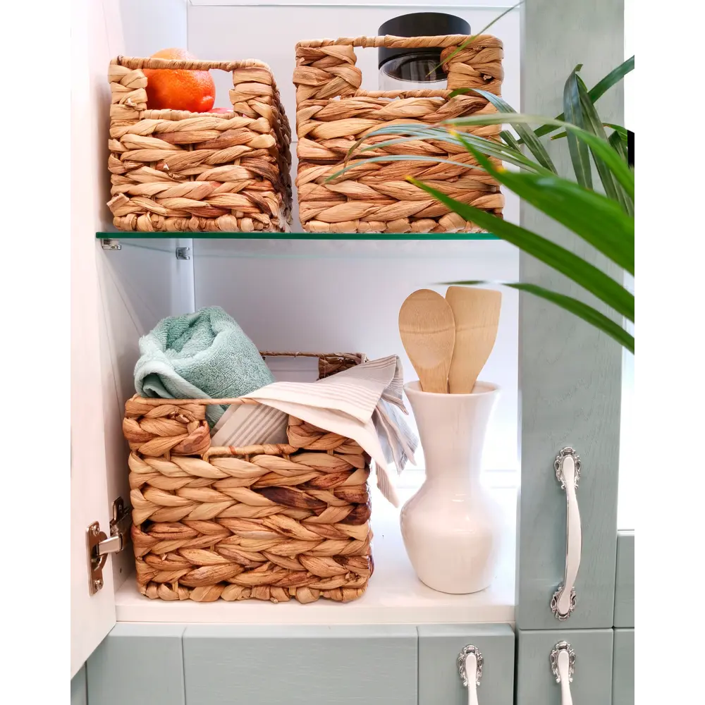 Корзина стеллажная Золотистый колос 22x19x31 см 13 л гиацинт цвет бежевый 82232208 STLM-2021302 Santreyd EW-79 L - Вид №10