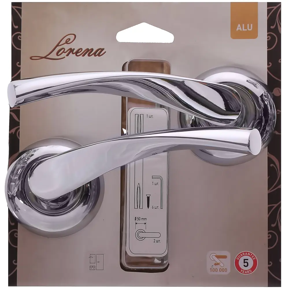 Ручка дверная на розетке AL23H, цвет хром 18778081 STLM-2168672 LORENA  - Вид №3