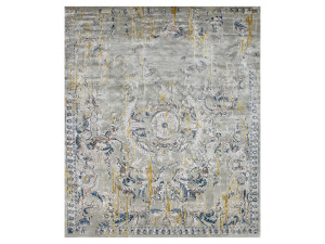 Шелковый прямоугольный ковер ручной работы