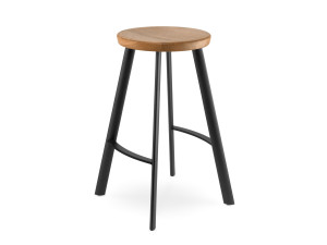 Стальной и деревянный табурет с подставкой для ног