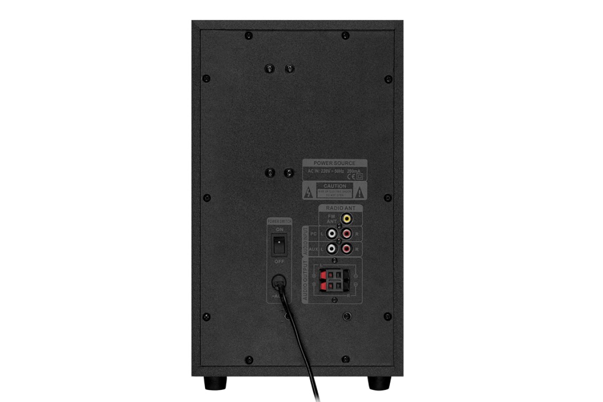 SV-012236 ms-2100, черный, акустическая система 2.1, мощность (rms): 50вт + 2х15вт, sd/usb, fm-радио, vfd-дисплей, пульт ду Sven Santreyd  - Вид №2