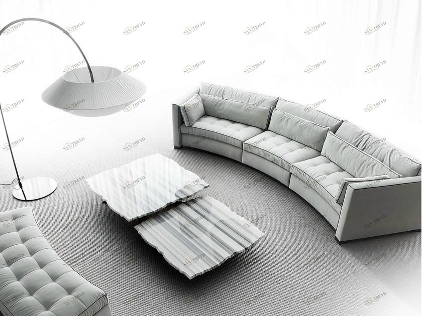 ERBA ITALIA Изогнутый диван из ткани sun-id-1467523