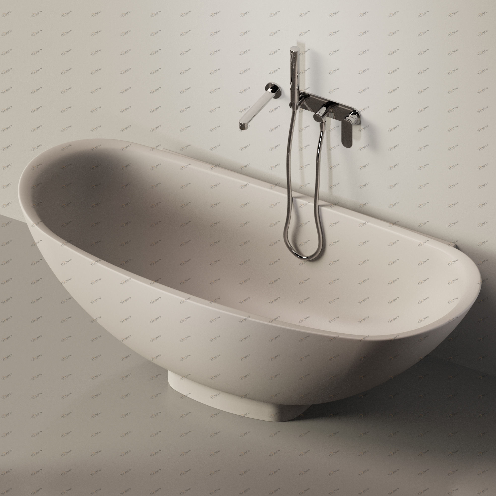 Flaminia IO e SI Ванна пристенная 165 см серая IOS70.1019 Ceramica Flaminia