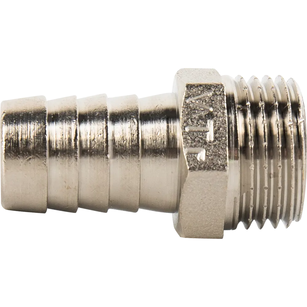 Штуцер Valtec для присоединения шланга 1/2 Рх16 мм  никелированная латунь VTr.650.N.0416 STLM-2181334 - Вид №1