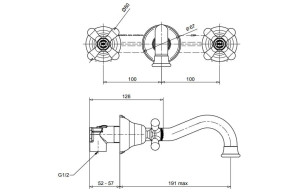 Настенный смеситель для раковины с 3 отверстиями