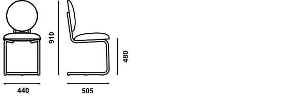 Искусственная кожа ресторан мягкий консольный стул Adico 270 - A ARCH-00080595 - Вид №2