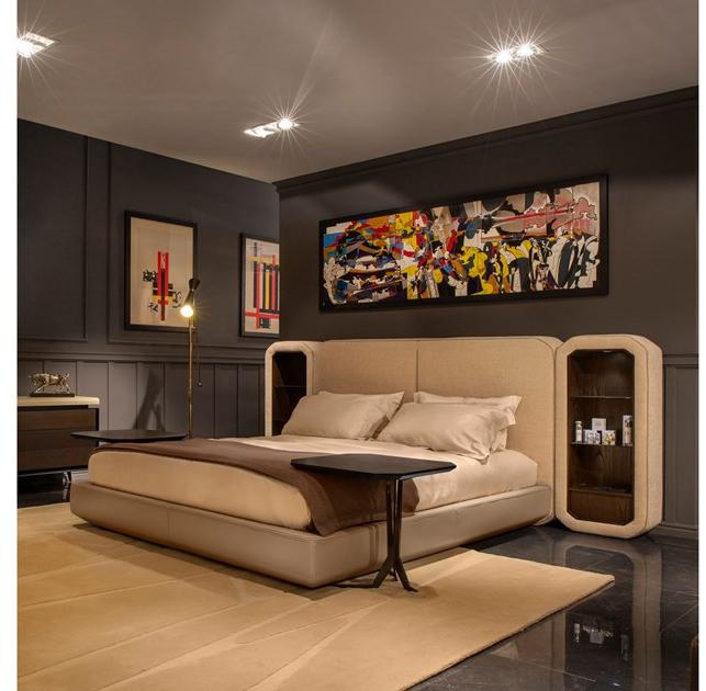 Tonino Lamborghini Casa Мягкая кровать со встроенными прикроватными тумбочками Rem sun-id-1402354 - Вид №1