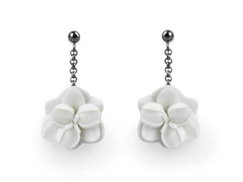 Серьги из фарфора Lladró ORCHID SHORT ARCH-00115958 - Вид №1