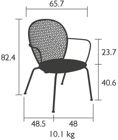 Fermob Садовое кресло из стали с подлокотниками Lorette 5713 - Вид №4