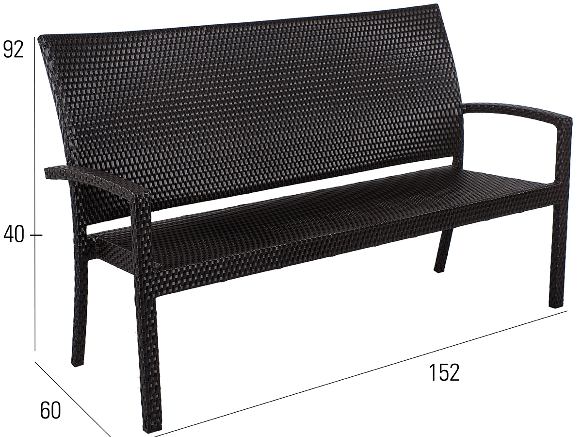 68.00.0127 Скамья Bellini mocca 3-х местная Mbm  - Вид №1