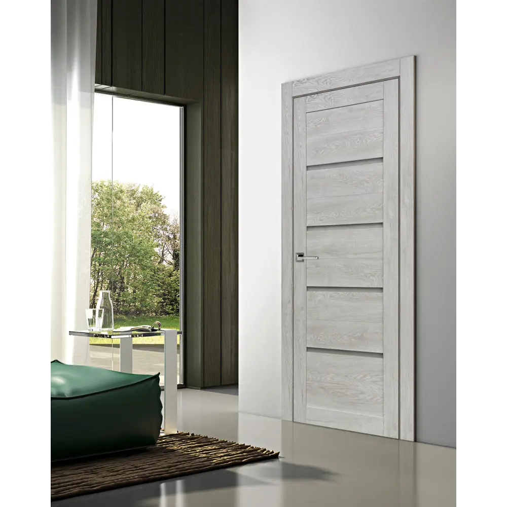 Комплект двери Тренд горизонтальный со стеклом 70x200 см Hardflex серый с добором 150 мм ПРИНЦИП STLM-2029575 - Вид №1