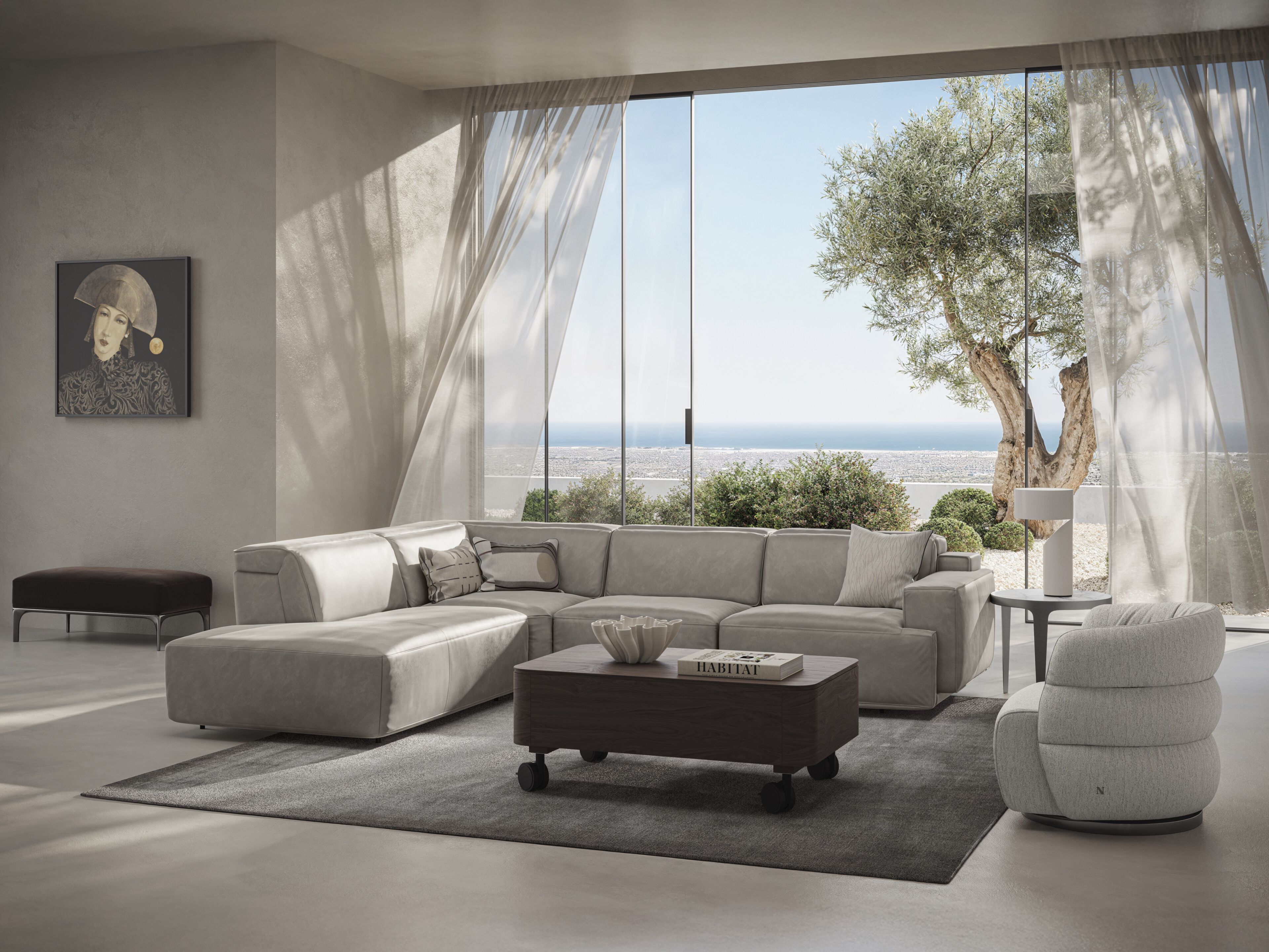 3-местный тканевый диван с откидной спинкой Natuzzi Italia IAGO ARCH-00046679 - Вид №4