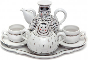 10617417 Промыслы Вербилок Сервиз чайный 2/7  "Зима" "Ладушки" Фарфор
