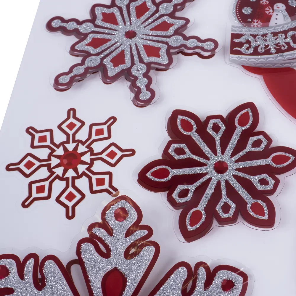 Наклейки 3D «Снеговик и снежинки» Santreyd STLM-2091534 - Вид №1