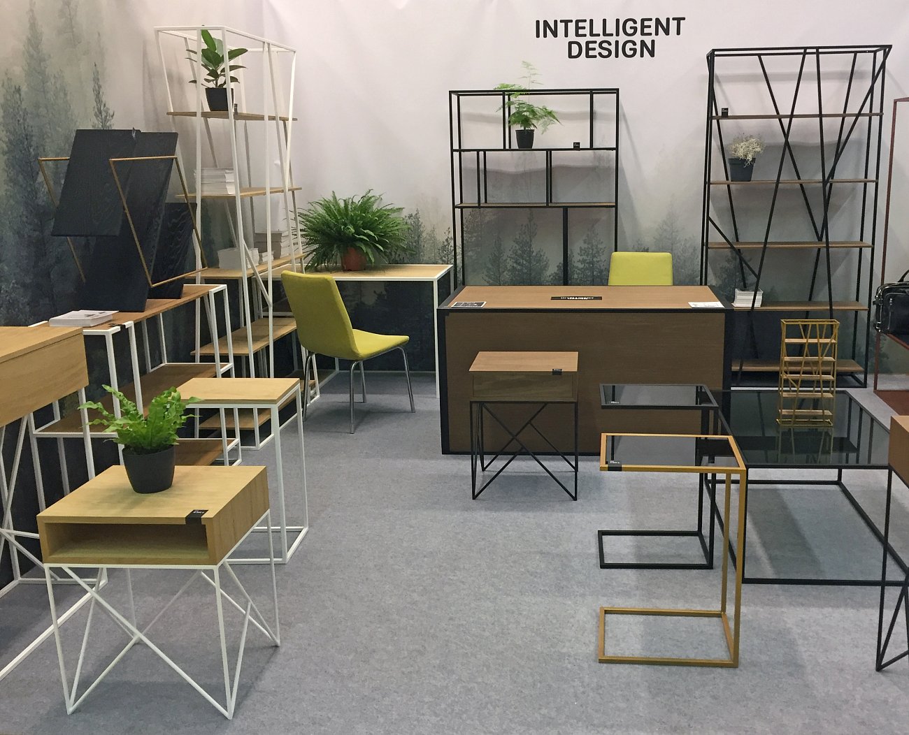 Стеллаж металлический, темный дуб Makella black INTELLIGENT DESIGN СТЕЛЛАЖ MAKELLA 260747 Коричневый;черный  - Вид №3